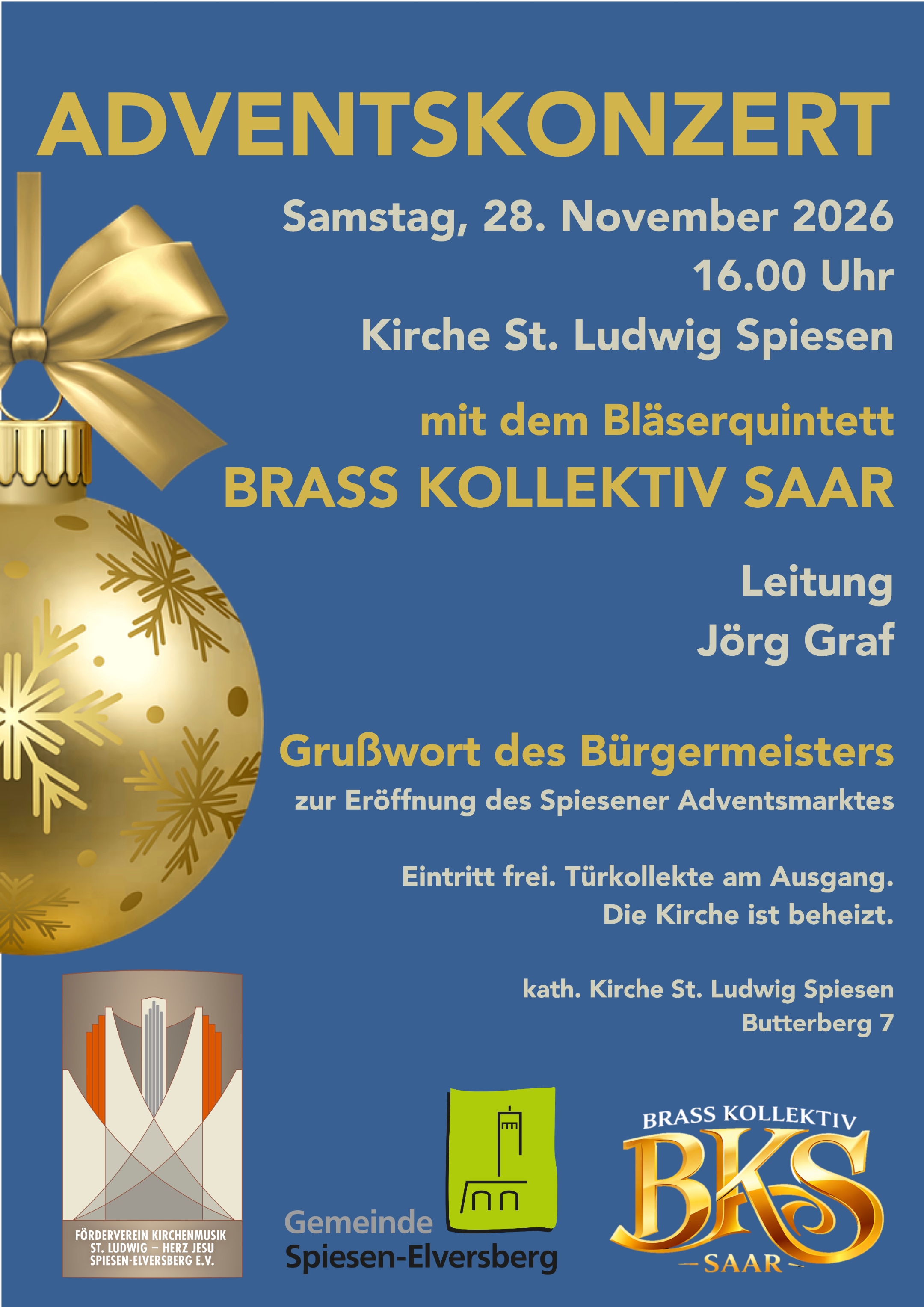 Druckvorlage Plakat Adventskonzert 28. November 2026